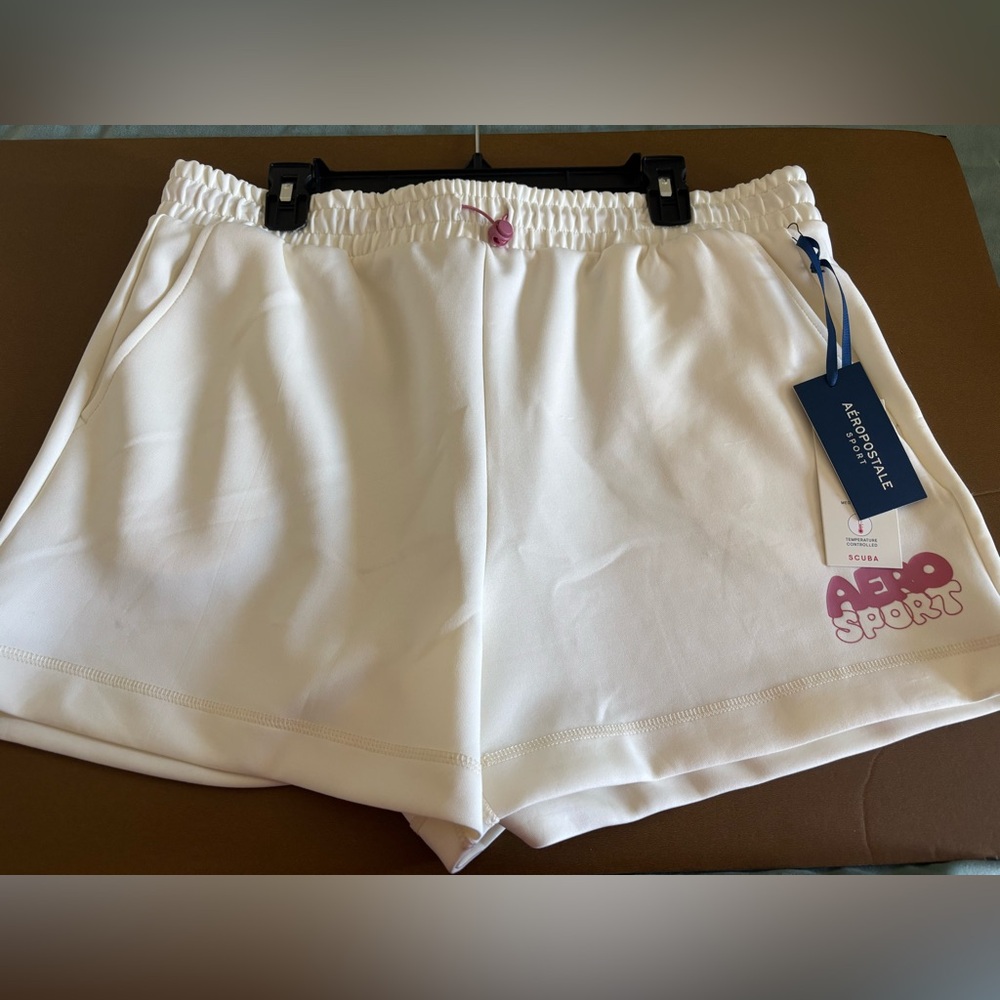 Aeropostale Sport Cream and pink Athletic Shorts SCUBA XL